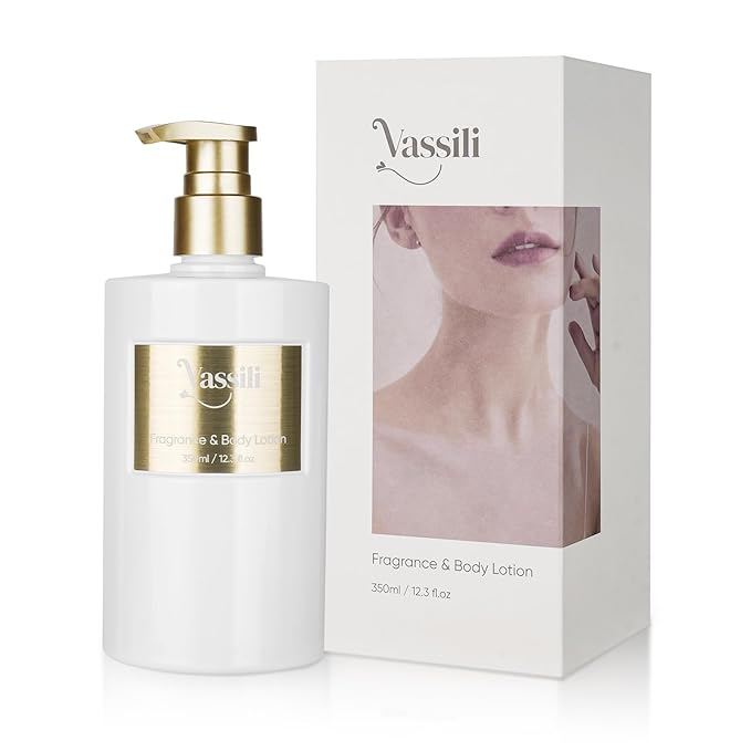 Vassili Scented Body Lotion for Women, Firming & Hydrating Dry Skin with Shea Butter & Vitamin E for Silky-Smooth, Ultra-Soft Skin, Natural Long-Lasting Fragrance for All Skin Types -Sandalwood