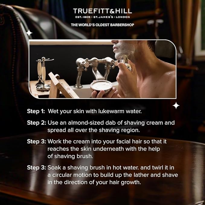 Truefitt & Hill Shaving Cream Tube - 1805 - Premium Glycerin-Based Lather, Smooth Glide, and Hydration for a Luxurious Shave - 2.65 oz