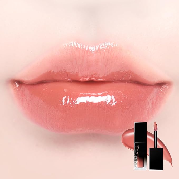 DINTO Blur-Glowy Lip Tint - Glossy Finish, Hydrating, Long Lasting, Lightweight Texture, Non-Sticky, Vegan & Cruelty-Free, K beauty (211 Venus, 0.11 fl.oz) (30 colors)