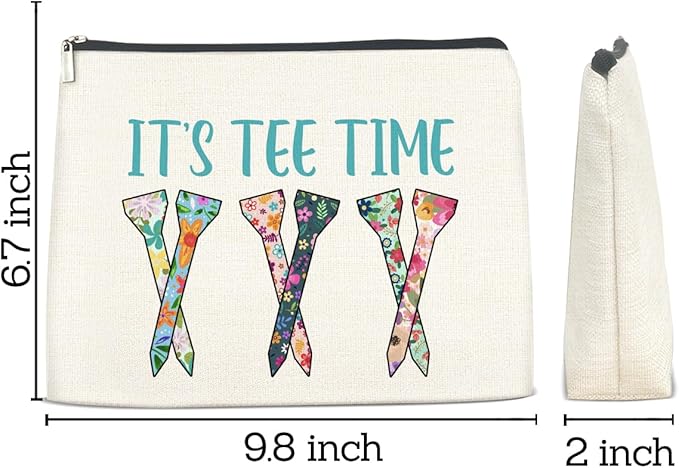 Golf Gifts Makeup Bag, Team Gifts for Women Golf Lover Player Inspirational Gift for Golfers Friendship Birthday Gift for Her Female Friend Zipper Cosmetic Bag Travel Toiletry Pouch for Purse