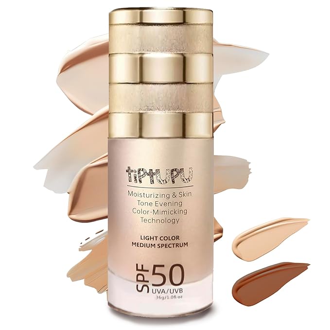 SPF 50 Liquid Foundation,Long Lasting,Moisturizing,Matte & Non-Comedogenic Foundation Makeup for All Skin,Medium-Full Coverage (Light, 1.05 FL.OZ (Pack of 1))
