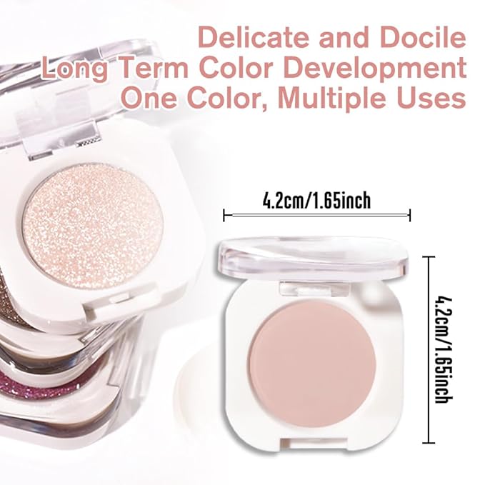 Nude Pink Matte Single Eyeshadow, Lightweight Blendable Mini Eye Shadow for Older Women, Monochrome Eyeshadow Palette Makeup Pigmented Waterproof, Vegan & Cruelty-Free, 19