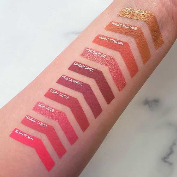 Aromi Yellow Gold Matte Liquid Lipstick | Long-Lasting Lip Color for Women, Apricot Squash Shade, Vegan, Waterproof, Burnt Pumpkin Shade (Honey Mustard)