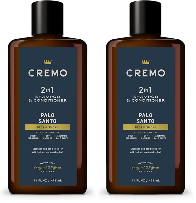Cremo Reserve Collection 2-in-1 Shampoo & Conditioner | Palo Santo | Barber Grade | 16 Oz | Pack of 2