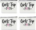 4 PCS Girls Trip Gifts Favors 2025 Girls Weekend Gifts for Women Bestie Gifts Friend Gifts Girls Trip Favors for Sister Niece Friendship Holiday Vacation Makeup Bag Weekend Bags for Women