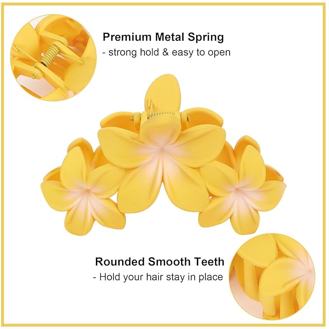 Ondder 4 Pcs Matte Large Claw Clips for Women & Girls - Non-Slip Strong Hold for Thick Hair, 4.5 Inch Big Jaw Clips