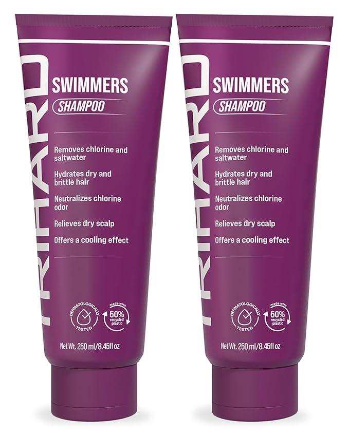 TRIHARD Chlorine Removal Swim Shampoo, Cleanse and Hydrate Hair from Pool and Ocean, Post Swim Chlorine and Hard Water Hair Protection (Pack of 2)