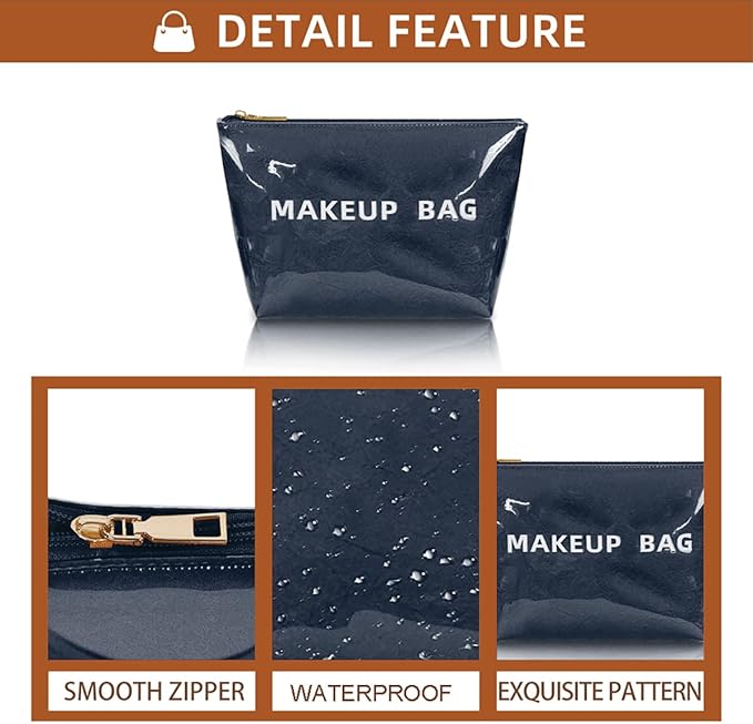 Makeup Bag for Women, Portable Waterproof Cute Cosmetic Bags, Skincare Makeup Case Pouch with Zipper for Daily Use, Travel