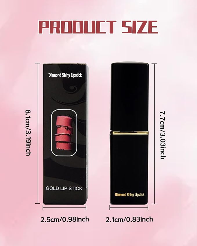 Metallic Gold Color Changing Shimmer Lipstick for Women,3D Shine High Impact Long Lasting Hydrating Transfer Proof Lipstick,Creamy Matte Non Sticky Plumping Lip Gloss,Full Coverage Lip Color Makeup 01