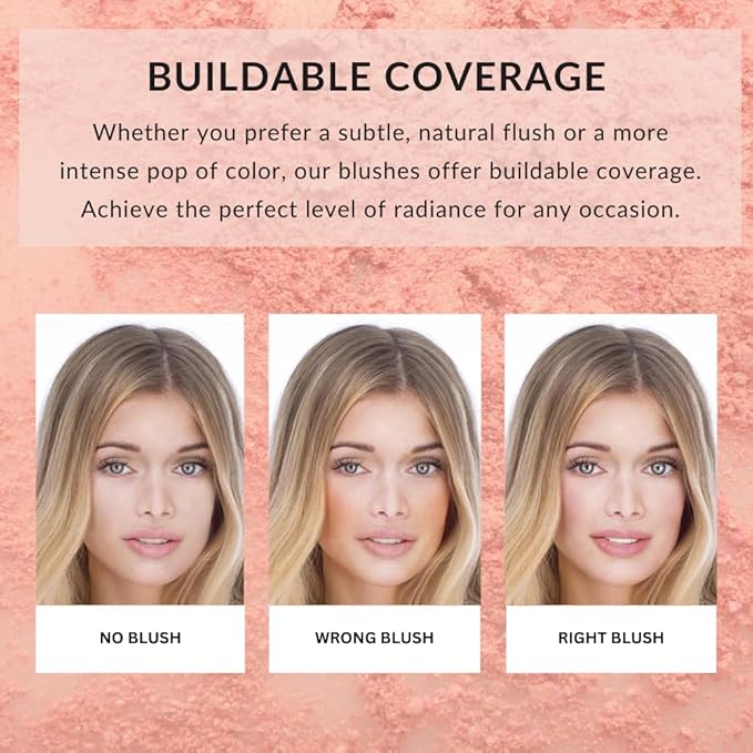 Color Pro Blush by Color Me Beautiful, Pressed Powder Blush with Buildable Coverage, Complexion Enhancing Makeup
