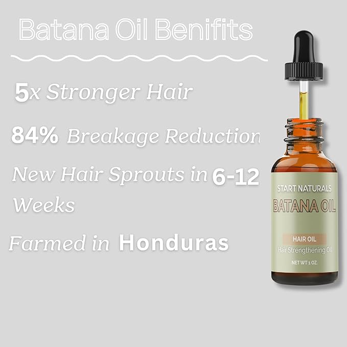 Batana Oil for Hair Strength, 100% Pure & Natural from Honduras, Promotes Hair Wellness for Men & Women