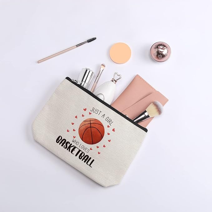 Basketball Gifts Basketball Bag Unique Gifts for Her Female Basketball Sports Lover Player Birthday Gifts for Women Mom Friend Sister Travel Toiletry Bag