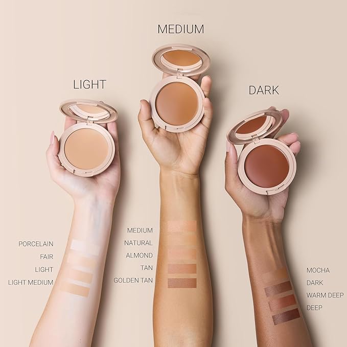 No Makeup Makeup Long-Lasting Lightweight Foundation & Brush Duo | Cruelty-Free, Fragrance-Free, Buildable, Transfer-Proof Makeup (Porcelain)