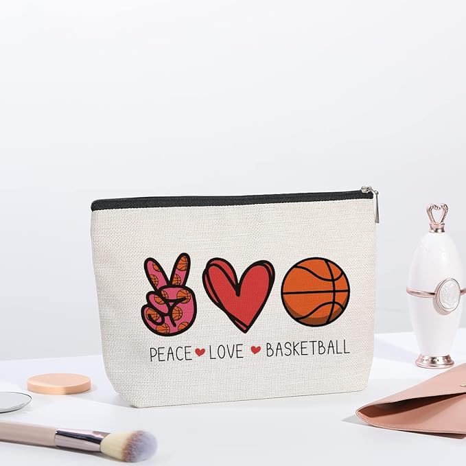 KDXPBZ Basketball Gifts for Women & Fans - Coach, Mom & Player Birthday & Christmas Gifts - Makeup Bag