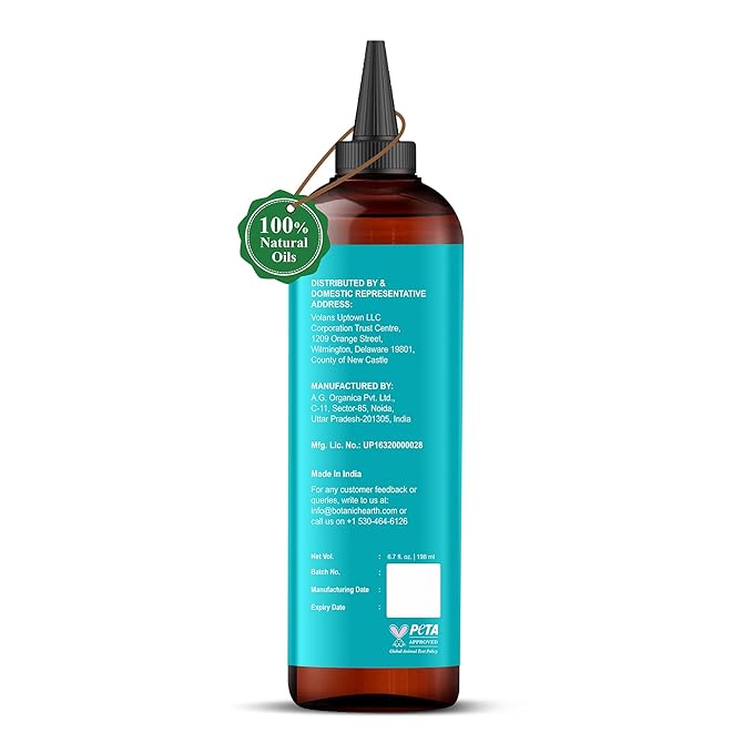 Botanic Hearth Argan & Biotin Oil to Tame Frizz and Add Shine (6.7 fl oz)|Nourishing And Strengthening Hair Treatment For Thicker, Healthier|Looking Hair | Paraben Free | Suitable For All Hair Types