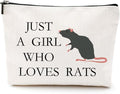 VICBOU Cute Rat Makeup Bag Rat Gifts for Women Girls Rats Decor Stuff Merch for Animal Lovers Funny Christmas Birthday Gift for Teens Best Friend Daughter BFF Sister Bestie Cosmetic Bag