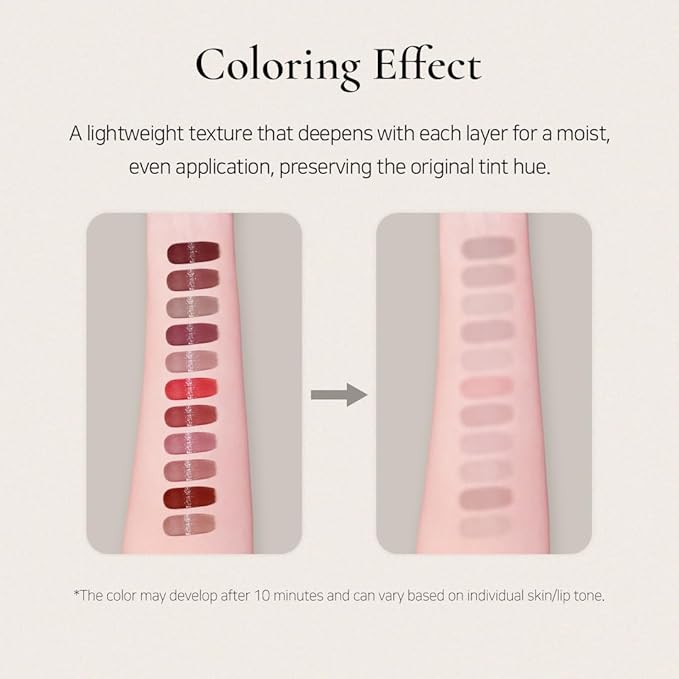 DINTO Blur-Glowy MINI Lip Tint (259 Deus) - Glossy Finish, Hydrating, Long Lasting, Lightweight Texture, Non-Sticky, Vegan & Cruelty-Free, Korean makeup (11 colors)