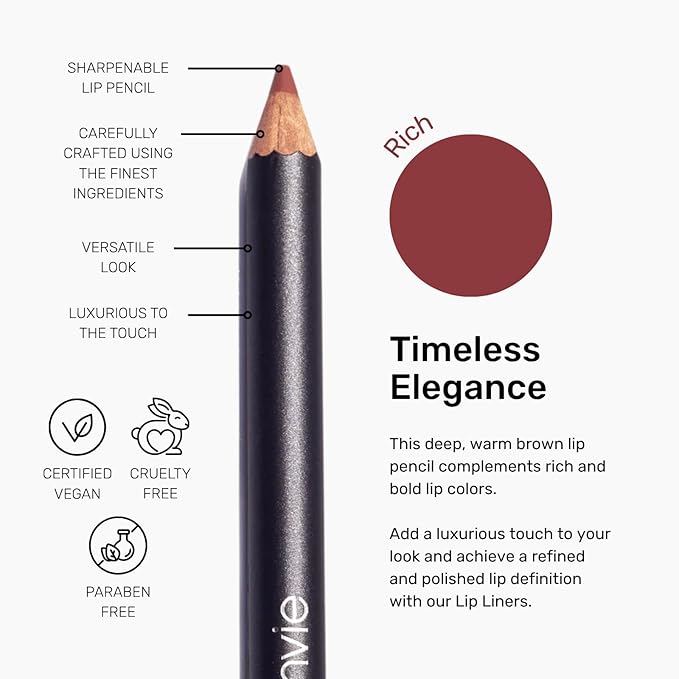 nude envie - Lip Liner - Smooth, Precise & Easy Application - Pigmented, Long-Lasting Lip Pencil - Add Definition - Prevents Feathering - Sharpenable - Vegan, Paraben-Free & Cruelty-Free - Rich