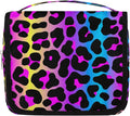 Travel Toiletry Bag for Women & Men Leopard Colorful Skin Hanging Cosmetic Organizer Portable Waterproof Makeup Case Make Up Bag with Compartments Travel Essentials for Bathroom Shower