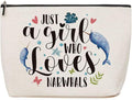 Narwhal Gifts Just A Girl Who Loves Narwhals Makeup Bag Narwhal Lover Gift Ocean Animal Gift Birthday Friendship Graduation Gifts for Women Her Sister Friends Whale Lovers