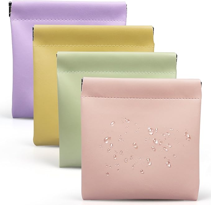 4.72″x4.72″ Small Pouches for Purse, 4PCS Cute Snap Closure Storages, Mini Organizer for Inside Large Makeup Bag, Organize Cosmetic, Lipstick, Jewelry, Card, Coins in Women's Handbag/Travel