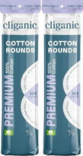 Cliganic Premium Cotton Rounds for Face (200 Count) | Makeup Remover Pads, Hypoallergenic, Lint-Free | 100% Pure Cotton (Packaging May Vary)