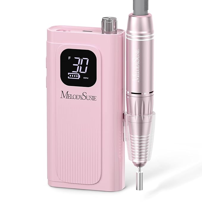 MelodySusie Professional Rechargeable Nail Drill 30000 RPM, Electric Nail File for Shaping, Removing & Polishing Gel Nails, Lightweight & Easy to Use, Ideal for Home & Salon Manicure Pedicure, SC300F