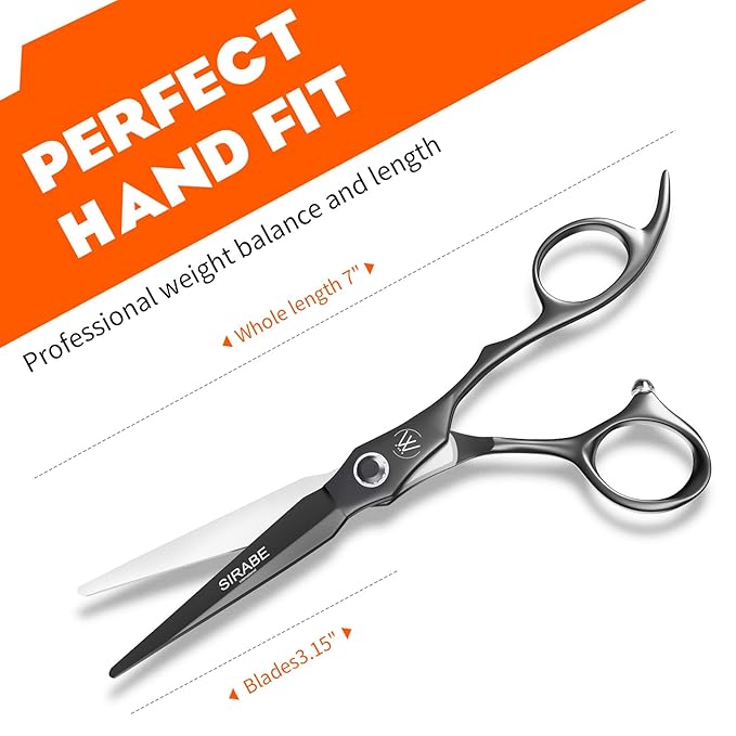 Sirabe HIGH-END Professional Hair Cutting Scissors Shears - Ultra Sharp Blades for Precise Cutting - Barber Shears Haircut Scissors 440C Stainless Steel for Salon Hairstyling & Home Hairdressing
