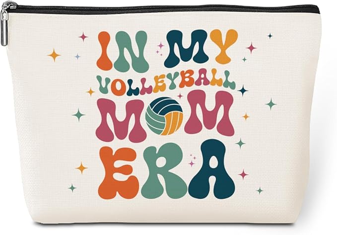 Volleyball Mom Cosmetic Bag in My Mom Era Travel Makeup Bag Mom Gifts Mother Gifts Volleyball Stuff Organizer Bag Volleyball Gifts for Mom Mam Mother Mommy Mama Women Female Mothers Day Birthday