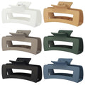 4 Inch Big Hair Claw Clips 6 Pcs Large Claw for Thick Hair Square Hair Clips for Women Rectangle Hair Clips Nonslip Acrylic Banana Jaw Clips Hair Accessories for Girls (Neutral)