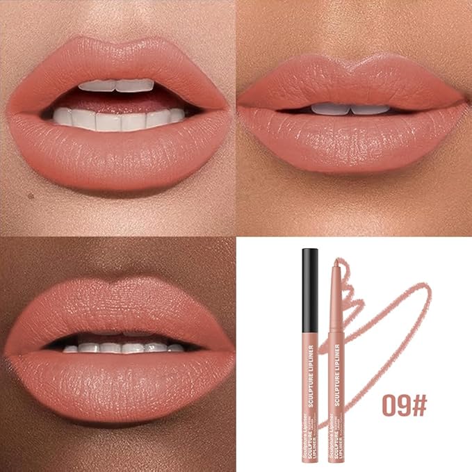 12 Colors Matte Lip Liner Pencil – Long Lasting Waterproof Lip Liner, Smudge Proof Transfer Proof Lip Pencil, High Pigment Lip Makeup for Defining & Filling Lips (09#, 1PCS)