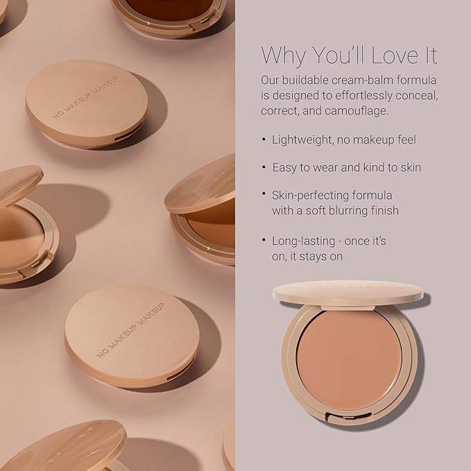 No Makeup Makeup Long-Lasting Lightweight Foundation & Brush Duo | Cruelty-Free, Fragrance-Free, Buildable, Transfer-Proof Makeup (Natural)