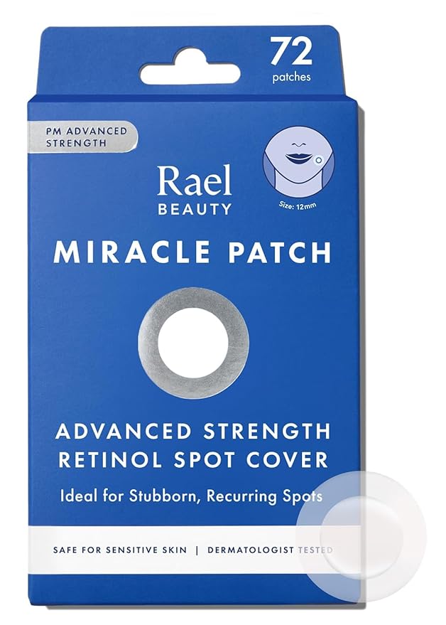 Rael Pimple Patches, Miracle Retinol Spot Cover - Hydrocolloid Acne Pimple Patch for Face, Absorbing Zits & Blemishes, PM Advanced (72 Count)