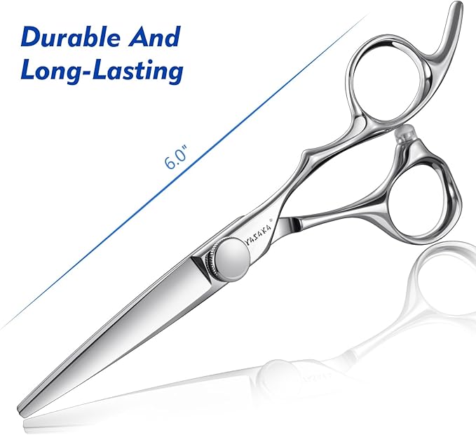 Professional Barber Shears for Hair Cutting with Razor-Sharp Blades & Cobalt Alloy Steel, Salon Hairstylist Hairdresser Precison Haircut Scissors for Women Men Kids, Home Use, 6 Inch