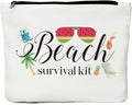 JIUWEIHU Beach Bags, Sunscreen Bag, Beach Kit, Waterproof Cosmetic Case, Blue Cotton Makeup Bag, Travel Accessory, Unisex-Adult