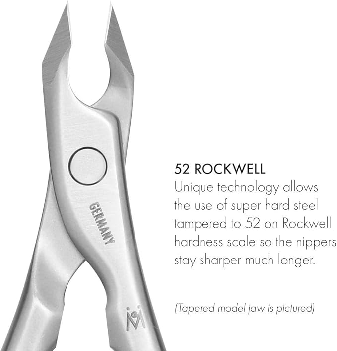 GERMANIKURE Standard Professional Cuticle Trimmer - 1/2 Half Jaw Nipper - Ethically Made in Germany - FINOX Stainless Steel Sharp Cuticle Remover in Leather Case – Manicure Tool, r175, 5mm