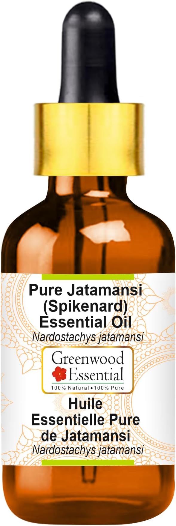 Greenwood Essential Jatamansi (Spikenard) Essential Oil (Nardostachys jatamansi) with Glass Dropper| Pure | Non-Sticky | Non-greasy | Lightweight | Unisex | All Skin Type| Steam Distilled5ml (0.16 oz)