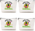 4pcs Funny Pickleball Gifts Makeup Bag, Ball Player Cosmetic Bag Ball Lover with Zipper Pouch Accessories Pickleball Lover Gifts for Girls Women Fans Player Mom Sister Christmas Birthday Gifts