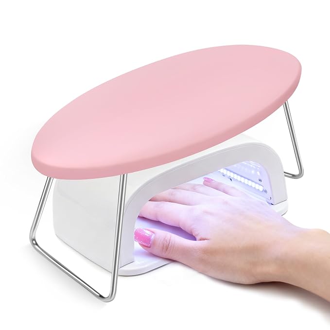 AIKYA Nail Hand Rest - Pink Leather Nail Arm Rest for Nails Tech, Portable Nail Hand Rest Pillow, Essential Nail Stuff for Manicurists & Nail Artists