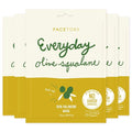 FACETORY K Beauty Face Mask Skin Care - Everyday OLIVE Skin Balancing Sheet Mask | Plant-Based with Squalane Oil (5 Pack)