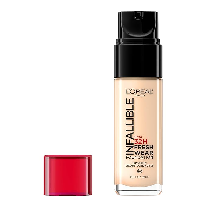 L'Oreal Paris Makeup Infallible Up to 32 Hour Fresh Wear Lightweight Foundation, 412 Warm Ivory, 1 Fl Oz, Packaging May Vary