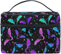Goth Makeup Bag, Gothic Bats Halloween Luminous Makeup Organizer Bags Toiletry Bag Box Travel Cosmetic Bag Make Up Train Case for Women Teen Girl Ladies