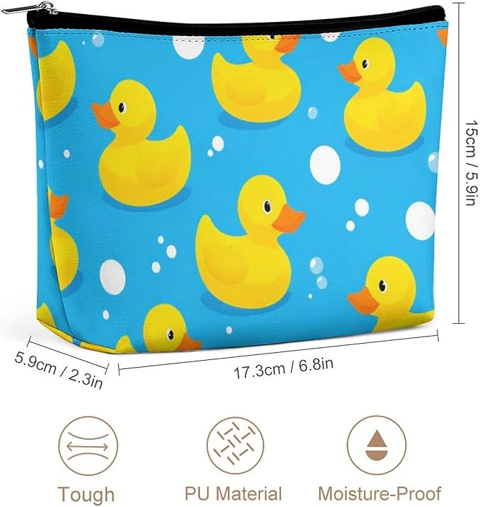 Women's Toiletry Bag, Travel Cosmetic Bag, Large Makeup Case, Yellow Rubber Duck Personality Fashion Zipper Cosmetic Case