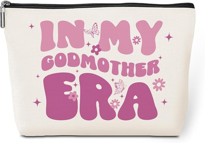 jeilink Godmother Gift Cosmetic Bag Gifts for Godmother Travel Makeup Bag God Mother Gifts for Women Organizer Bag Mom Gifts Mother Gifts Best Gifts for Mom Mama Mother Female Mothers Day Birthday