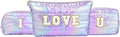Hiroyuki 3pcs Iridescent Quilted Makeup Bag (ILOVEU, purple)