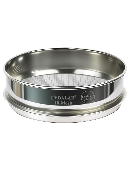 All 304 Stainless Steel 10 Mesh Test Sieve, 8 Inch/20cm Diameter, Lab Sifter & by LVDALAB