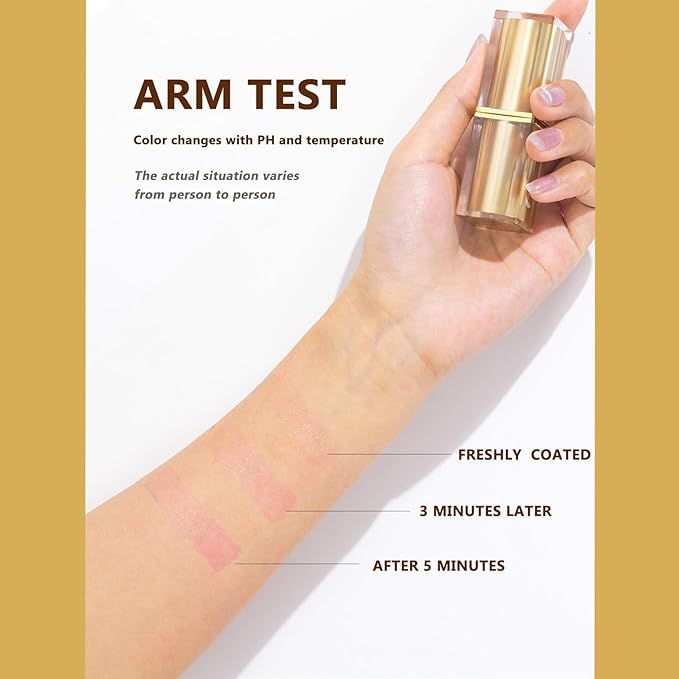 Transferproof Color Changing Lipstick with Gold Foil & 24H Moisturizing Glossy Shine – PH Reactive Long Lasting Mood Lipstick for Women, Deep Nourishment Lip Balm, Non-Fading Lip Gloss (1Pcs)