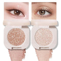 2Pcs Glitter Shimmer Sparkle Eyeshadow Palette Makeup For Mature Women, Light Brown Pearl White Glitter Shimmer Metallic Holographic Multichrome Cream Iridescent Single Monochrome Eye Shadow Makeup