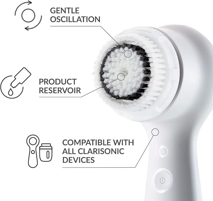 Mia 2 Sonic Facial Cleansing Brush - Electric Face Exfoliator for Deep Clean & Pore Cleansing, Waterproof & Rechargeable – White