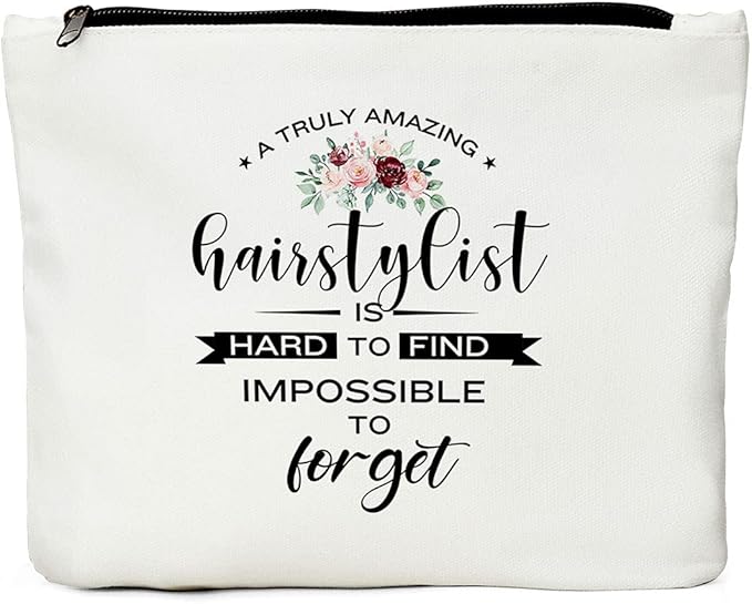 Hair Stylist Gifts, Hairdresser Bag, Hairdresser Gifts for Women, Hair Dresser Gift Idea Unique Cosmetology Graduation Birthday Christmas Thanksgiving- Amazing Hairstylist Hard to Find Makeup Bag